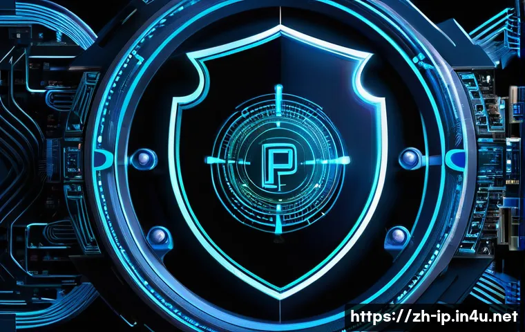 지적재산권과 국가 간 무역 분쟁 사례 - A sophisticated, high-tech shield made of intricate, glowing circuits and stylized legal symbols (e....
