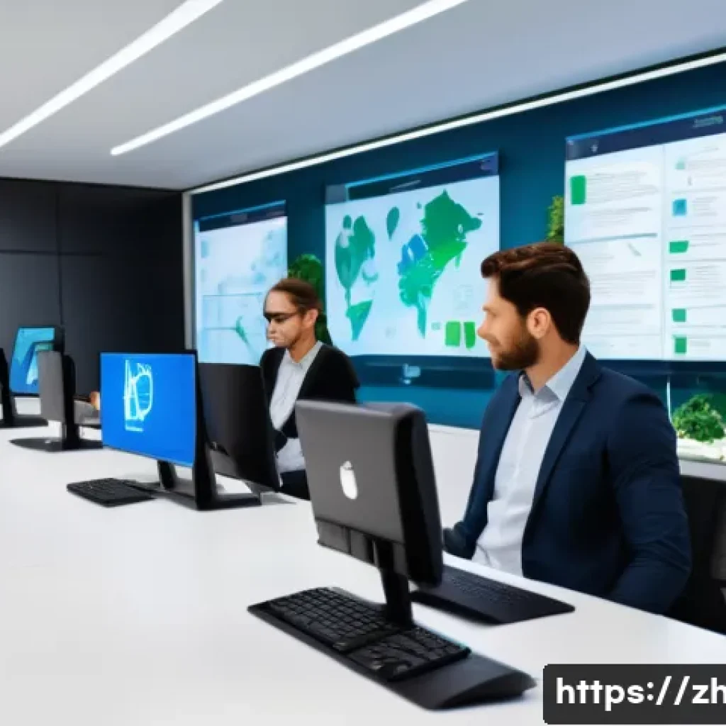 지적재산권의 중요성과 경제적 가치 - A modern high-tech startup office environment showcasing a diverse team of professionals collaborati...