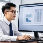 지적재산권 취업 성공 사례 - A professional patent agent in a modern office setting, reviewing detailed technical patent document...