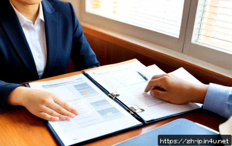 지적재산권 업무에서의 커뮤니케이션 스킬 - Photorealistic intellectual property consultation in a modern law office, diverse business professio...
